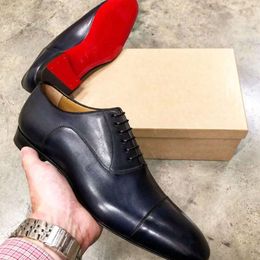 Red Sole Black Brown Oxfords Square Toe Lace-up Wedding for with Free Shipping Men Shoes