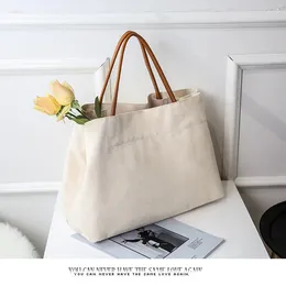 Shoulder Bags Casual Tote For Women Big Bag Designer Leisure High Quality Handbag Large Capacity White Canvas Shopping