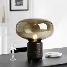 Table Lamps Modern LED Marble Lamp Mushroom Glass Bedside Nordic Simple Designer Bedroom Living Room Creative Study Small