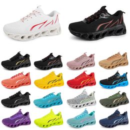 men women running shoes fashion trainer triple black white red yellow purple green blue peach teal pink Azure breathable sports sneakers GAI