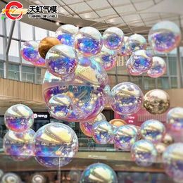 Free Ship multi size 6pcs/lot Inflatable Mirror Ball for Stage Decoration Shiny Sphere Balloon for Party Show Advertising Shopping Mall Decoration