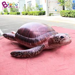 5m long (16.5ft) Ocean Theme Event Decoration Inflatable Simulation Turtle Balloons Inflation Marine Animal Model For Advertising With Air Blower Toys Sports