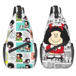 Backpack Casual Manga Quino Mafalda Sling Crossbody Men Kawaii Cartoon Shoulder Chest Bags For Travelling