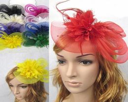 2018 s European Style Veil Feather Women Hair Accessories Fascinator Hat Cocktail Party Wedding Headpiece Court Headwear Lady8405260