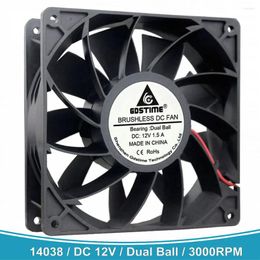 Computer Coolings Gdstime 14CM 14038 DC 12V 2Pin Two Ball Bearing 140x140x38mm 140mm Powerful Cooling Fan