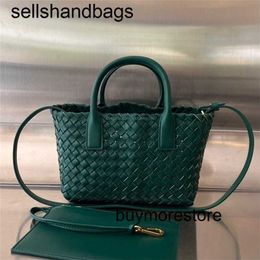 Handbag Cabat BottegVents 7A Totes Woven Quality Mini 20cm Detachable Weave Women Handbags Fashion Lady Leather Shoulder Free Shippingwqw91S6