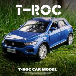 Diecast Model Cars 1 36 Volkswagen T-ROC alloy car model die-casting and toy car metal car model simulation pull-back collection of childrens toysL2405