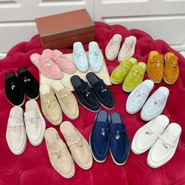LP Designer Men mules loafers suede Womens slippers flats luxury shoes summer slip ons authentic moccasin comfort style