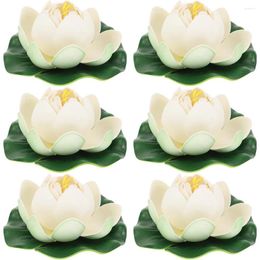 Decorative Flowers 6 Pcs Simulation Lotus Leaf Swimming Pool Decoration Artificial Ornament Foam Floating