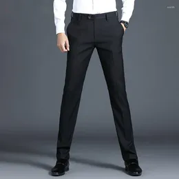 Men's Pants Business Casual Men Straight Suit Spring Autumn Streetwear Fashion Male Clothes Social Solid Formal Wear Slim Trousers