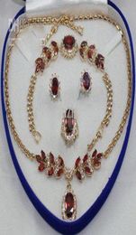 Bridal Fashion Jewellery Women039s Set Zirconia Necklace Earring Ring bracelet Jewellery Setsbox7276616