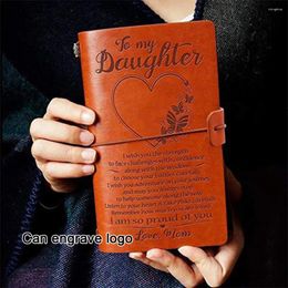 (Customized Logo) A6 Leather Student Notebook TN Business Notepad Pocket Travel Diary Memo