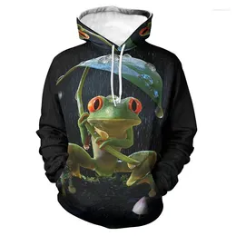 Men's Hoodies Hoodie 3d Printed Animal Frog Men Women Hooded Sweatshirt Pullover Kids Long Sleeves Tops Funny Streetwear