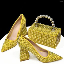 Dress Shoes Latest Design African And Bag Set For Wedding Summer High Heels 9CM Woman Size 37-41