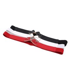 Belts 1Pcs Fashion Women PU Black White Waist Band Thin Elastic Belt Dress Apparel Accessories Cinturon Mujer 3 Colors6247196