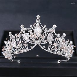 Hair Clips Luxury Crystal Crown Tiara Baroque Rhinestone Prom Diadem Headband Women Bridal Wedding Accessories Jewelry