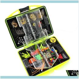 Sports Outdoors184Pcs Fishing Tackle Boxes Kit 24 Kinds Hooks Multifunctional Portable Soft Lures Swivel Jig Lead Aessories Drop5522077