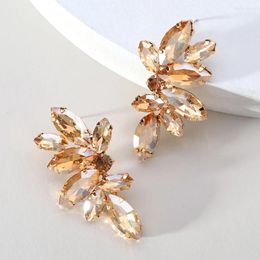 Stud Earrings Shiny Crystal Wing Decor Piercing For Women Luxury Charm Jewellery Fairy Holiday Party Statement Accessories