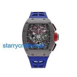 RM Luxury Watches Mechanical Watch Mills Rm011 'felipe Mass' Sandblasting Grade 5 Titanium Chronograph st5G