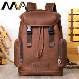 Backpack MVA Men's Fashion Office Work Mens Backpacking Bussiness Bag 14 Inch Laptop Backpacks Anti-theft For Men Retro 7533