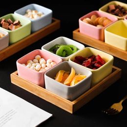 Plates Square Small Dish Snack Platter Wooden Pallets Free Combination Refreshment Dried Fruit Bowl Dessert Sauce