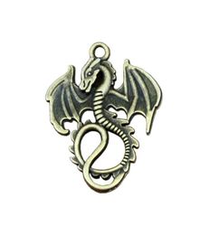 50Pcs lots Antique bronze Alloy Dragon Charms Pendants For Jewellery Making Necklace DIY Accessories 275x348mm A3019873328