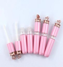 DIY Heart Shape 7ml Empty Lipgloss Tubes Plastic Pink Lip Gloss Bottle Liipstick Lipgloss Refillable Bottles Containers Makeup Pac6354677