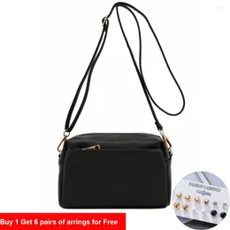 Evening Bags Triple Zip Crossbody Bag Fashion PU Leather Female Handbags For Women Luxury Designer Office Lady Shoulder