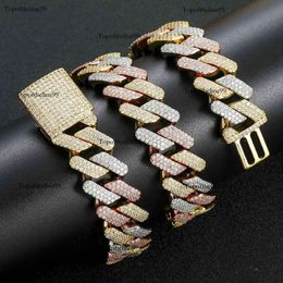 20MM Rose Gold Necklace Miami Cuban Link Chain Custom Pass VVS Moissanite Diamond Tester hip hop jewelry bracelet for man and women Original edition