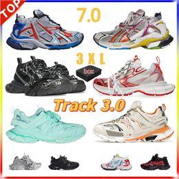 with Box Designers Runner 7 Track 3.0 3XL Vintage Women Men Casual Shoes Paris Runners Sneaker 7.0 Trainers Black White Pink Blue Bury Deconstruction Sneakers