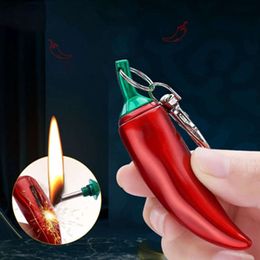 Fashion Chilli Shape Creative Metal Windproof Kerosene Lighter Portable Keychain Match Oil Lighter