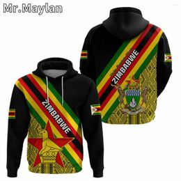Men's Hoodies AFRICAN HOODIE Country ZIMBABWE Flag 3D Printed Unisex Men/Women Streetwear Zip Pullover Casual Jacket Tracksuits JK-191