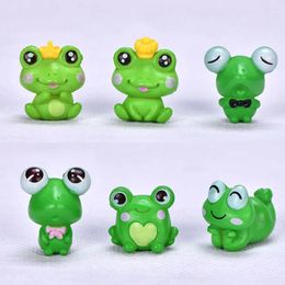 Decorative Figurines 6 PCS/Set Miniature Fairy Garden Micro Landscape Mini Dollhouse Bonsai Decor Frog Resin Ornament Crafts Statue