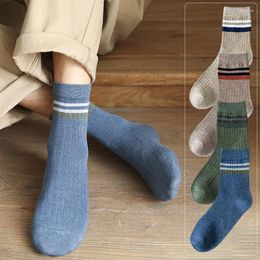 Men's Socks Trendy Striped Pattern Tube Breathable CottonBlend Comfy Casual Unisex High-quality Classic Business