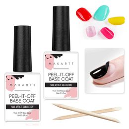 Nail Gel Makartt Peel Off Base Coat for Polish 15ml Peelable Clear Foundation Takeoff Practise Beginners Q240507