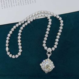 Natural Diamond Unisex Women Men Link F Vs2 3Ex GIA Certificate Solid Gold Jewellery Tennis Chain Neckla