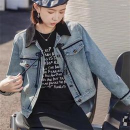 Women's Jackets Chinese Style Denim Jacket Women Spring Autumn 2024 Long Sleeve Casual Vintage Fashion Jeans Coat Female Cowboy Outwear T170