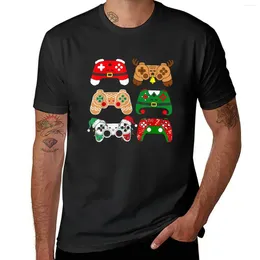 Men's Polos Video Game Controller Christmas Santa Hat Gamer Boys Kids T-Shirt Quick-drying Sweat Tshirts For Men