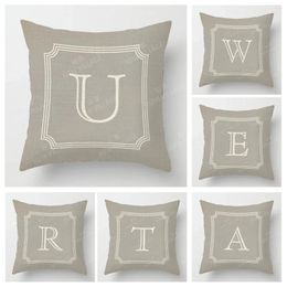 Pillow Home Living Room Fashion Grey Letter Decoration Covers Linen Throw Covers45 45 Pillowcase 40x40cm 50x50 45x45