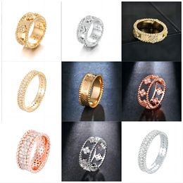 New four leaf clover cleef ring kaleidoscope designer rings For Women 18K Gold silver diamond nail Ring luxury Rings Valentine Party designer Jewellery