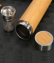 500ml Original Bamboo Tumbler with Tea Infuser Strainer Bamboo Tea Tumbler Travel Mug 17oz Stainless Steel Tea Bottle2208762