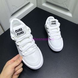 running shoes thick soled miui shoes womens leather Spring Autumn height increasing board shoes sports leisure lace up versatile womens shoes