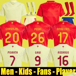 Soccer Jerseys 2024 Spains Pedri Lamine Yamal Pino Merino Rodrigo Ser M.Asensio Ferran Men Kids Hermoso Redondo Caldentey 24 25 Footba Dhabe