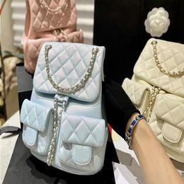 cowhide Duma Designer Cross Shoulders bags Quilted Caviar body Double 23p Clutch Women Backpack small Luxury CC Backpacks Handbags Doub Qtpo