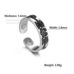 Wedding Rings Skyrim Flower Weight Loss Magnetic Ring Stainless Steel Gold Color Health Care Therapy Slimming Rings Jewelry Gift for Men 2024