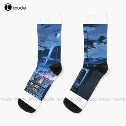 Women Socks Anime Scenery - Kimi No Na Wa./Your Name. White Personalized Custom Unisex Adult Teen Youth Fashion