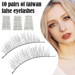 False Eyelashes 10 Pairs Handmade Naturally Long Dense Makeup Extension Strip Soft Tool Eyelash Lashes Full D7B4