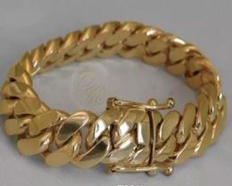 14K Gold Miami Men039s Cuban Curb Link Bracelet 8quot Heavy 997 Grammes 14mm7546393