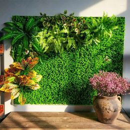 Decorative Flowers Artificial Plants Grass Wall Panel Boxwood Hedge 16X24in Faux Eucalyptus Greenery Backdrop Suitable For Outdoor Indoor