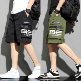 Men's Shorts 2024 Summer Fashion High Strt Thin Overalls Mens Shorts Casual Loose Large Size Quarter Pants High Quty Wide Leg Pants T240507